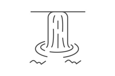 Şelale, Şelale, Şelale, Şelale, Doğal Güzellik, İnce çizgi ikonu, Gri dış hat ikonu, piksel mükemmel ikon