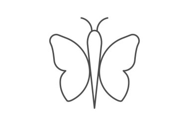 Kelebek, Böcek, Lepidoptera, ince çizgi simgesi, gri dış hat simgesi, piksel mükemmel simge