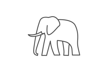 Fil, Pachyderm, Vahşi Yaşam, ince çizgi ikonu, gri dış hat ikonu, piksel mükemmel ikon