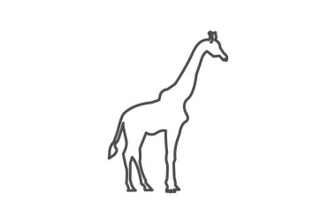Zürafa, Vahşi Yaşam, Uzun Memeliler, İnce çizgi ikonu, Gri dış hat ikonu, Piksel mükemmel ikon