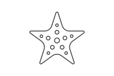 Denizyıldızı, Deniz yıldızı, ince çizgi ikonu, gri dış hat ikonu, piksel mükemmel ikon