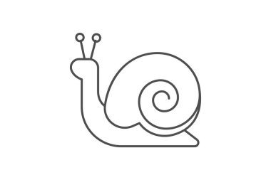 Salyangoz, yumuşakça, Gastropod, ince çizgi simgesi, gri dış hat simgesi, piksel mükemmel simge