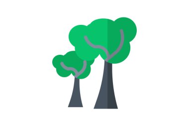 Orman, Orman, Ağaçlar, Doğa, Düz Renk simgesi, Piksel Mükemmel Simge