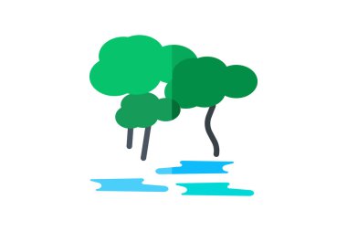 Yağmur Ormanı, Tropikal Orman, Biyolojik Çeşitlilik Sıcak Noktası, Düz Renk Simgesi, Piksel Mükemmel Simge