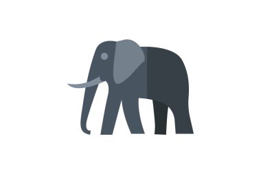 Fil, Pachyderm, Vahşi Yaşam, düz renk ikonu, piksel mükemmel simge