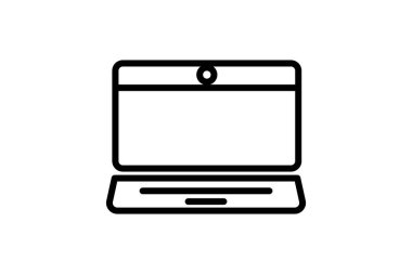 Laptop, Technology, Computing, Satır Simgesi, Taslak simgesi, vektör simgesi, piksel mükemmel simge
