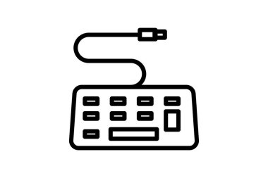 Klavye, Daktilo, Girdi Aygıtı, Satır Simgesi, Taslak simgesi, vektör simgesi, piksel mükemmel simge