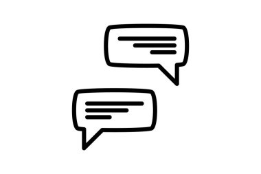 Sohbet Kabarcığı, Anında Mesajlaşma, Çevrimiçi Sohbet, Satır Simgesi, Dış Hatlar simgesi, vektör simgesi, piksel mükemmel simge