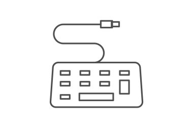 Klavye, Daktilo, Girdi Aygıtı, ince çizgi simgesi, gri dış hat simgesi, piksel mükemmel simge