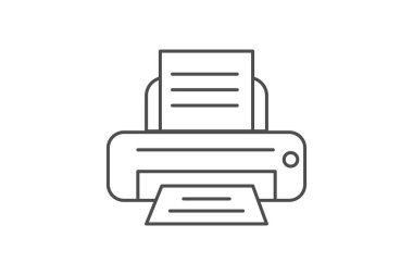 Yazıcı, Yazdırma, Teknoloji, ince çizgi simgesi, gri dış hat simgesi, piksel mükemmel simge