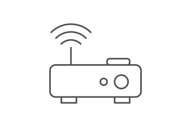 Yönlendirici, Ağ, İnternet, Kablosuz, İnce çizgi simgesi, Gri dış hat simgesi, piksel mükemmel simge