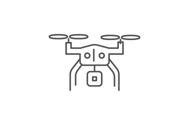 Drone Kamera, Hava Fotoğrafı, ince çizgi simgesi, gri dış hat simgesi, piksel mükemmel simge