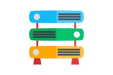 Veritabanı, Veri Depolama, Bilgi Yönetimi, düz renk simgesi, piksel mükemmel simge