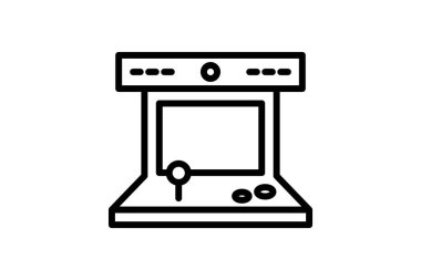 Retro oyun, Arcade dolapları, Satır Simgesi, Taslak simgesi, vektör simgesi, piksel mükemmel simge