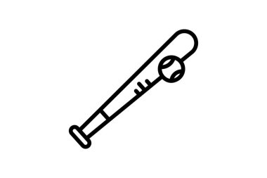 Beyzbol Yarasası, Kesinlik Yapılmış, Güç Vurucusunun Seçimi, Satır Simgesi, Taslak simgesi, vektör simgesi, piksel mükemmel simge