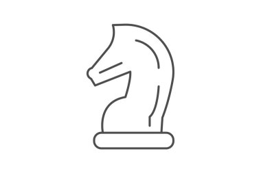 Stratejik tahta oyunu, ince çizgi simgesi, gri dış hat simgesi, piksel mükemmel simge