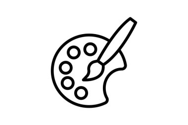 Renk Paleti, Boyama, Satır Simgesi, Taslak simgesi, vektör simgesi, piksel mükemmel simge