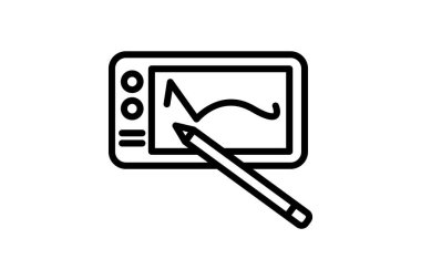 Tablet, Dijital Çizim, Satır Simgesi, Çizim simgesi, vektör simgesi, piksel mükemmel simge