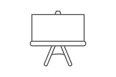 Tablo, boyama yüzeyi, ince çizgi simgesi, gri dış hat simgesi, piksel mükemmel simge