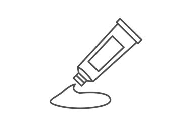 Boyama Tüpü, Boyama Malzemeleri İnce çizgi simgesi, Gri dış hat simgesi, piksel mükemmel simge