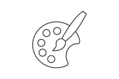 Renk Paleti, Boyama, İnce çizgi simgesi, Gri dış hat simgesi, Piksel mükemmel simge