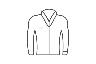 Ceket, giysi, giysi, ince çizgi ikonu, gri dış hat ikonu, piksel mükemmel ikon