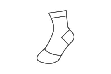 Çorap, ayakkabı aksesuarları, ince çizgi ikonu, gri dış hat ikonu, piksel mükemmel ikon