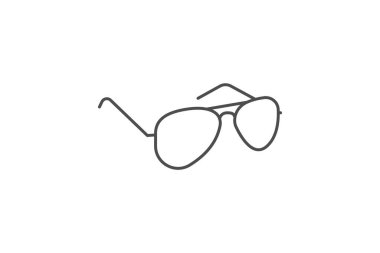 Güneş gözlüğü, göz giysisi, ince çizgi simgesi, gri dış hat simgesi, piksel mükemmel simge