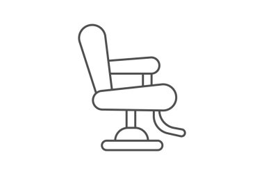 Berber Sandalyesi, Salon Ekipmanı, ince çizgi simgesi, gri dış hat simgesi, piksel mükemmel simge