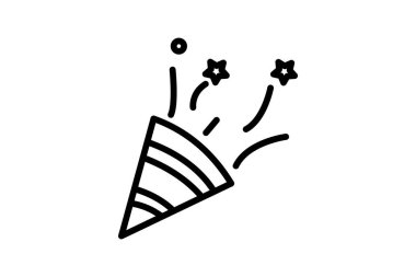 Konfeti, Kutlama, Satır Simgesi, Taslak simgesi, vektör simgesi, piksel mükemmel simge