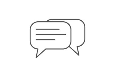 Sohbet, Mesajlaşma, Çevrimiçi Konuşmalar, ince çizgi simgesi, gri dış hat simgesi, piksel mükemmel simge