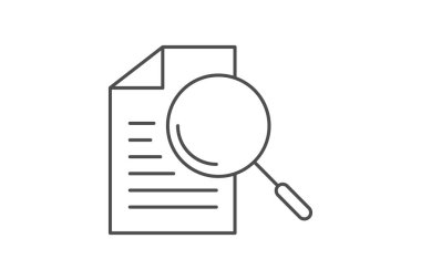 Arama, Arama, İnternet Aramaları, ince çizgi simgesi, gri dış hat simgesi, piksel mükemmel simge