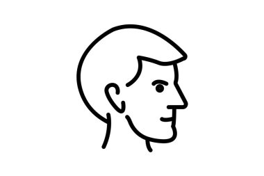 Baş, Kafatası Bölgesi, çizgi simgesi, dış hat simgesi, piksel mükemmel simge