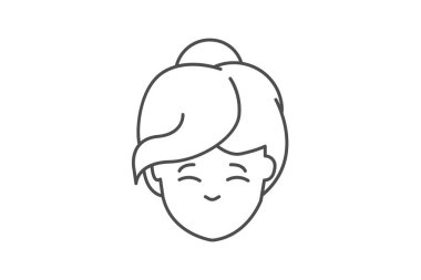 genç kadın baş karakter vektör çizim tasarımı