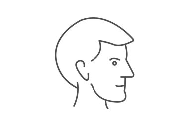 Baş, Kafatası Bölgesi, ince çizgi simgesi, gri dış hat simgesi, piksel mükemmel simge