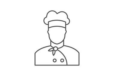 Şef, Aşçılık, Mutfak Sanatları, İnce çizgi ikonu, Gri dış hat ikonu, piksel mükemmel ikon