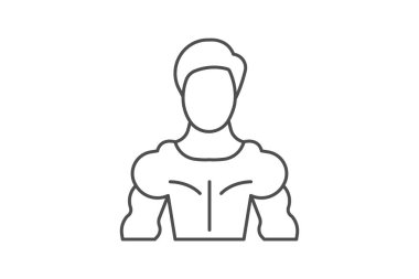 Düz sakallı bir adamın vektör simgesi.