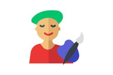 Fırçalı bir kadının vektör çizimi