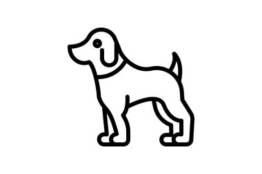Köpek vektör çizgisi simgesi, dış hat simgesi, piksel mükemmel simge
