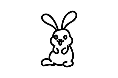 Tavşan vektör çizgisi simgesi, dış hat simgesi, piksel mükemmel simge