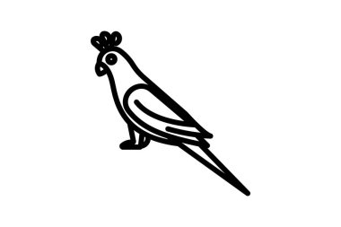 Papağan vektör çizgisi simgesi, dış hat simgesi, piksel mükemmel simge