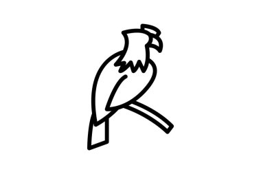 Kartal vektör çizgisi simgesi, dış hat simgesi, piksel mükemmel simge