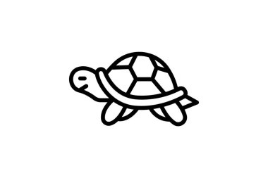 Kaplumbağa vektör çizgisi simgesi, dış hat simgesi, piksel mükemmel simge