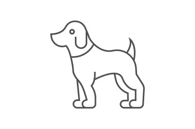 Köpek ince çizgi vektör simgesi, dış hat simgesi, piksel mükemmel simge