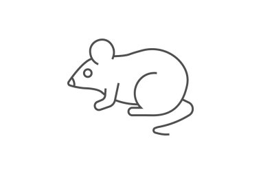 Sıçan ince çizgi vektör simgesi, dış hat simgesi, piksel mükemmel simge