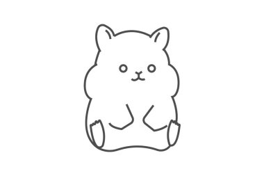 Hamster ince çizgi vektör simgesi, dış hat simgesi, piksel mükemmel simge