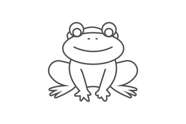 Kurbağa ince çizgi vektör simgesi, dış hat simgesi, piksel mükemmel simge