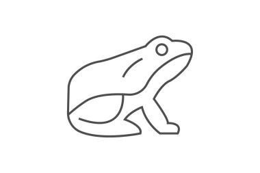 Kurbağa ince çizgi vektör simgesi, dış hat simgesi, piksel mükemmel simge