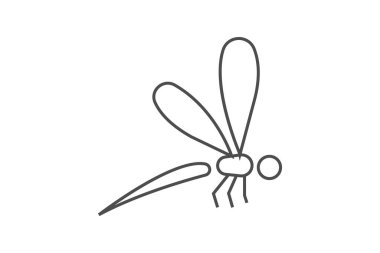 Yusufçuk ince çizgi vektör simgesi, dış hat simgesi, piksel mükemmel simge