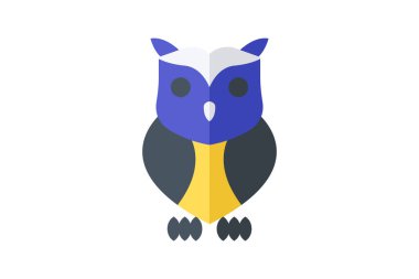 Baykuş düz renk vektör simgesi, piksel mükemmel simge